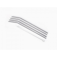Onyx Stainless Steel Straws set of 4 - 24 cm long, 6 mm diameter