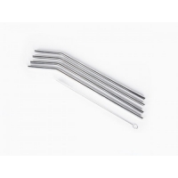 Onyx Stainless Steel Straws set of 4 - 24 cm long, 5 mm diameter